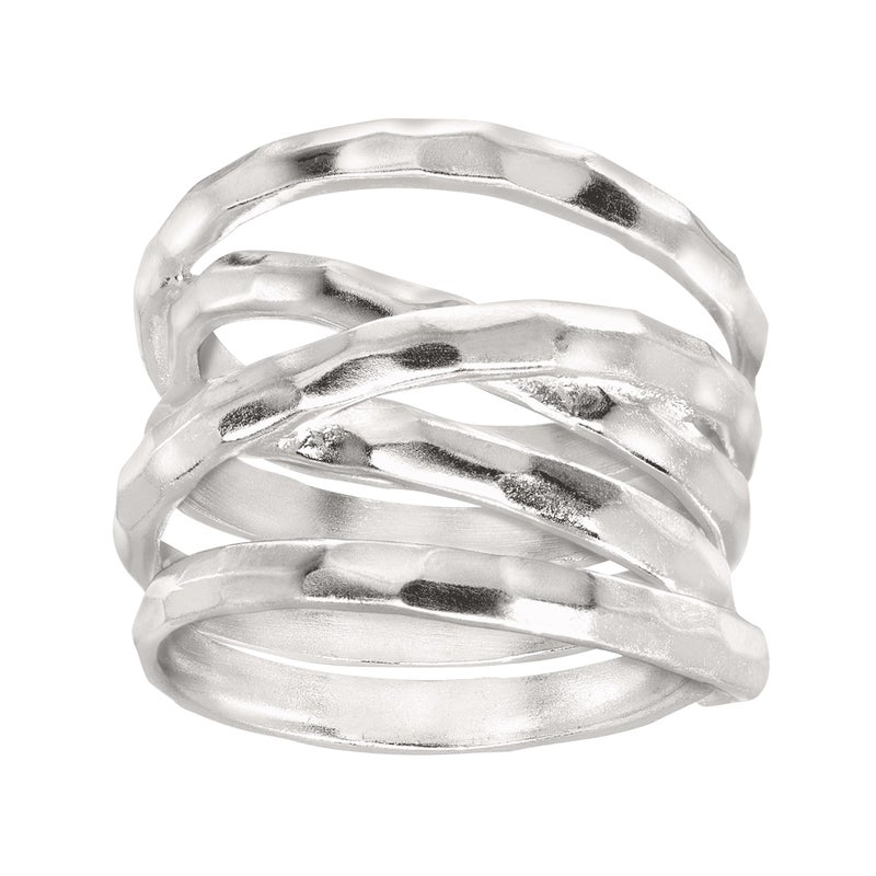 Silpada 'Wrapped Up' Overlapping Textured Band Ring in Sterling Silver, Size 11, Size 11 - Image 1